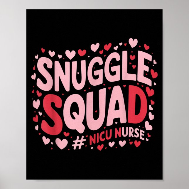 Poster Cute Nicu Nurse Valentines Day Snuggle Squad Neona (Frente)