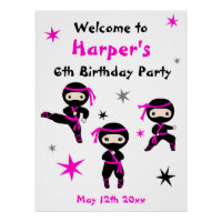 Cute Ninja Warrior Kids Bday Party - Sinal de boas