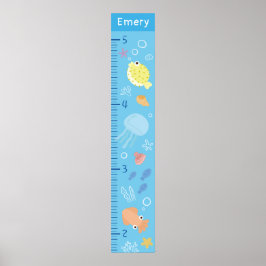 Poster Cute Ocean Animals Growth Chart