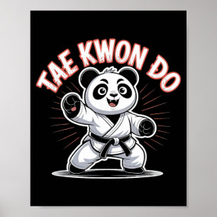 Poster Cute Panda Taekwondo - Engraçado MMA TKD Coreano