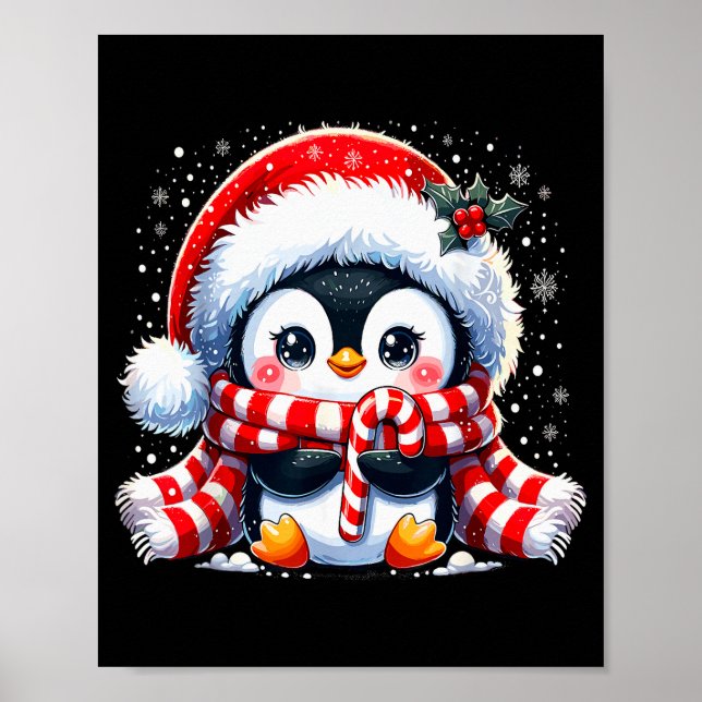 Poster Cute Penguin Christmas Xmas  (Frente)