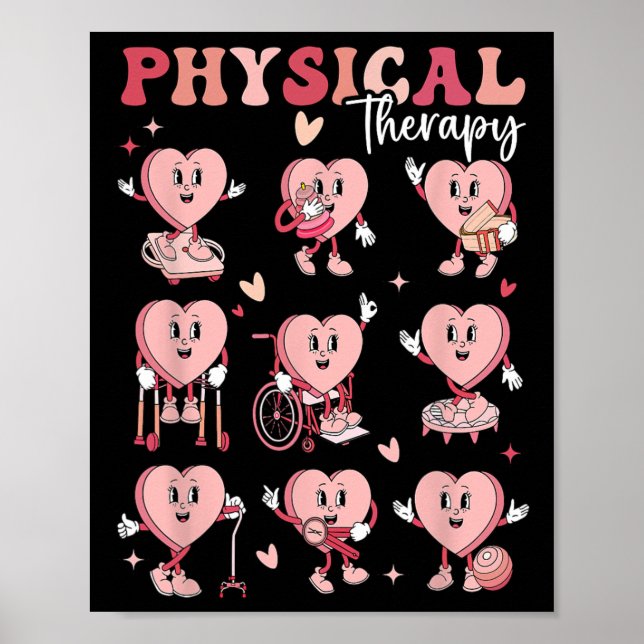 Poster Cute Physical Therapy Valentine's Day Pt Pta Pedia (Frente)