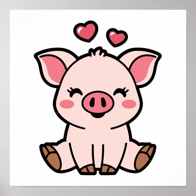 Poster Cute Piggy Bank (Frente)