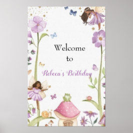 Poster Cute Pink fairy Coquette primer cumpleaños