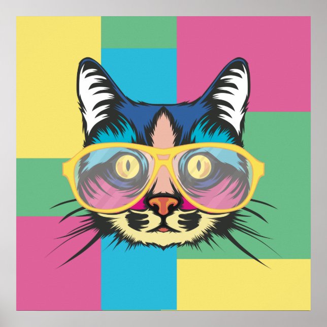 Poster Cute Pop Art Cat (Frente)