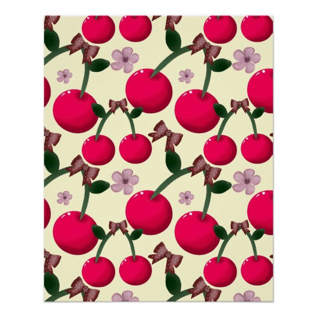 Pôster Cute red cherry pattern  (Frente)