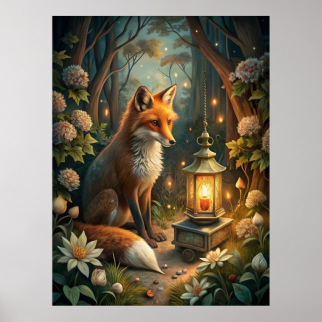 Poster Cute Red Fox (Frente)