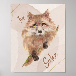 Poster Cute Red Fox Engraçado Para Foxis Sake Cote