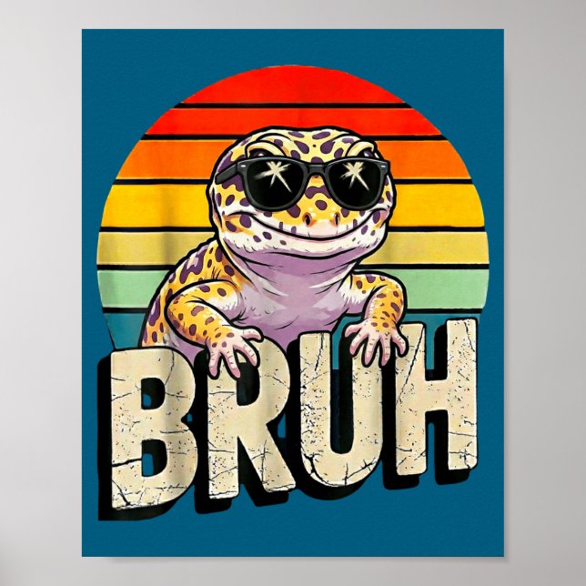 Poster Cute Reptile Kids Boys Girls Bruh Leopard Gecko Lo (Frente)