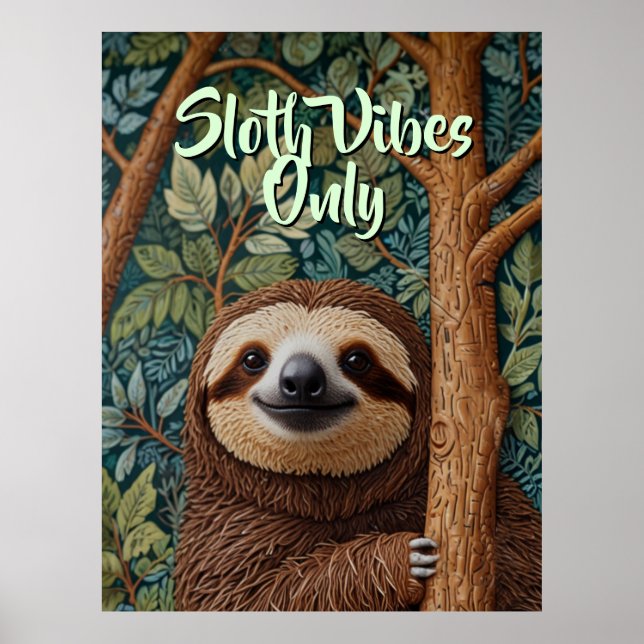 Poster Cute retro boho Sloth Hang in there (Frente)
