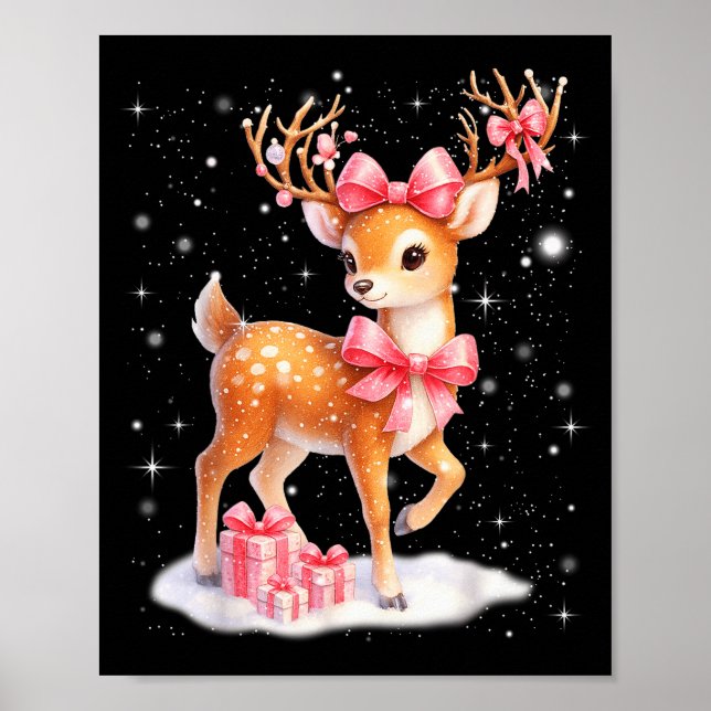 Poster Cute Rudolph Nk Coquette Pajamas Christmas Xmas Gi (Frente)