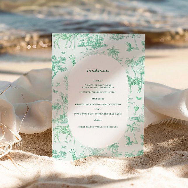 Poster Cute Safari Toile de Jouy | Chá de fraldas Mint (Criador carregado)