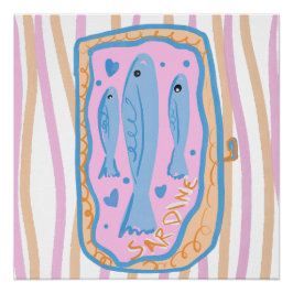 Pôster Cute Sardine Art
