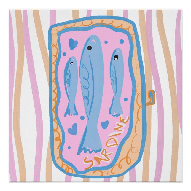 Pôster Cute Sardine Art (Frente)