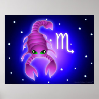 Poster Cute Scorpio Zodiac
