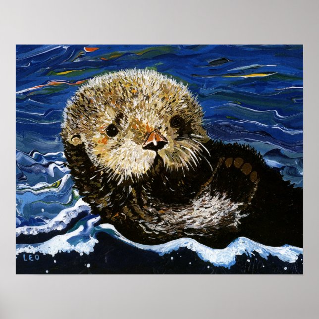 Poster Cute Sea Otter (Frente)