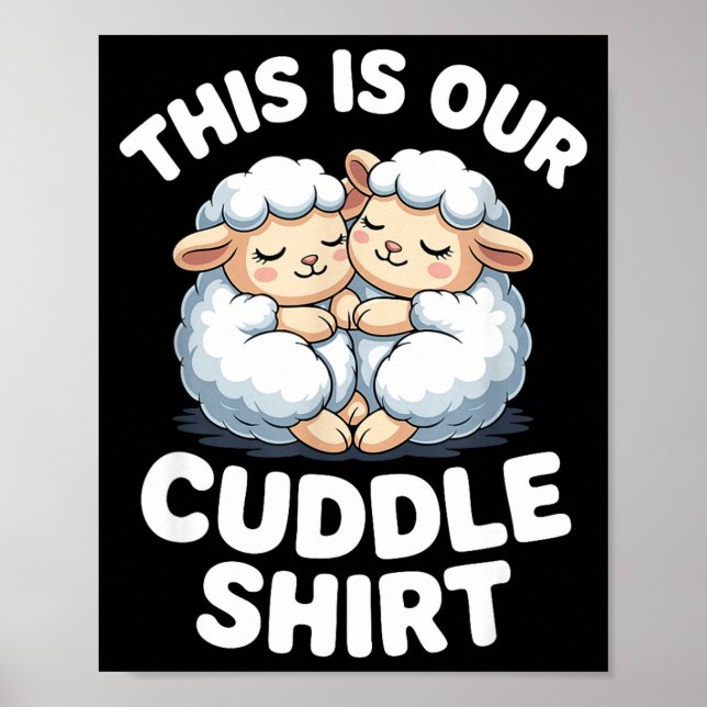Poster Cute Sheep Couple This Is Our Cuddle  (Frente)
