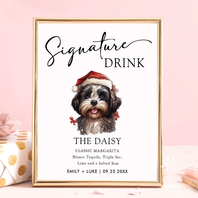 Poster Cute Shih Tzu Dog Signature Drink Sign (Criador carregado)