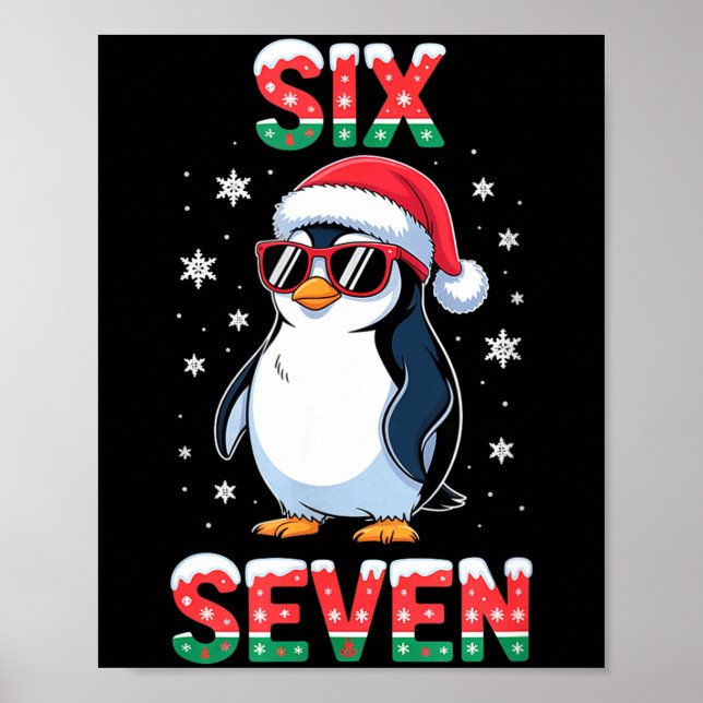 Poster Cute Six Seven 67 Penguin Kids Christmas Holiday  (Frente)