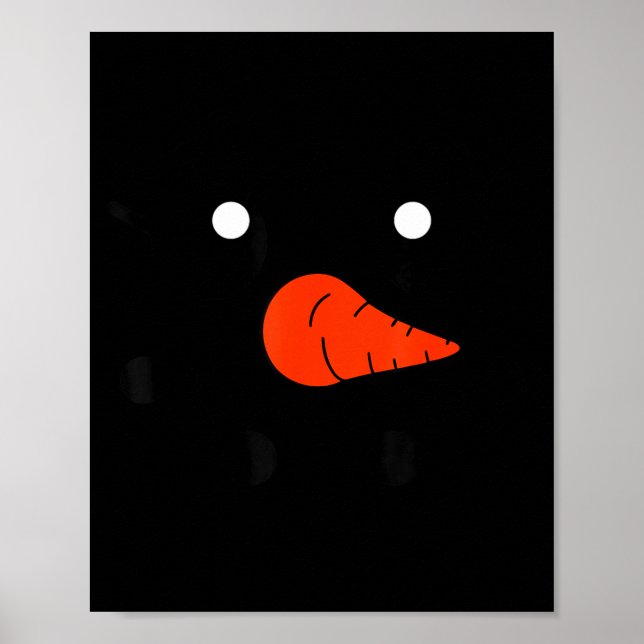 Poster Cute Snowlady Snowman Face Christmas Matching Fami (Frente)