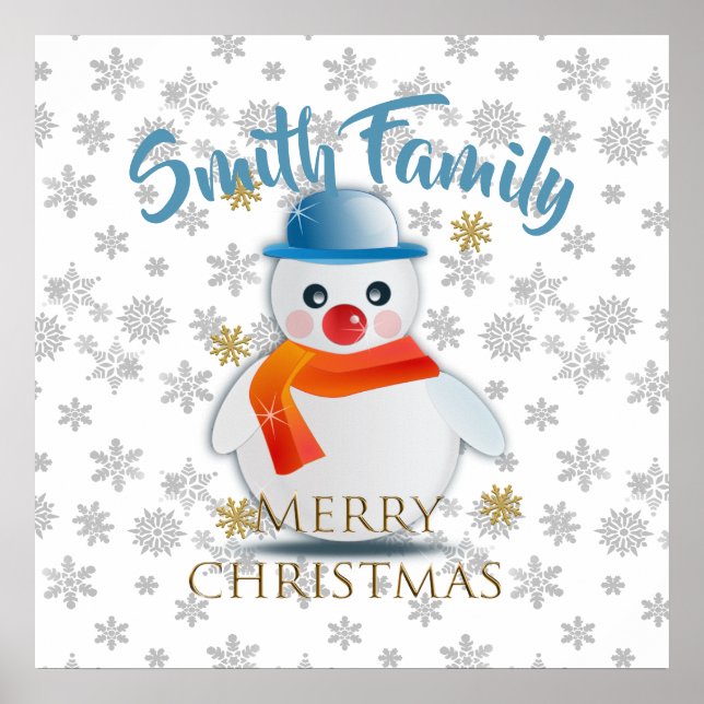 Poster Cute Snowman (Frente)