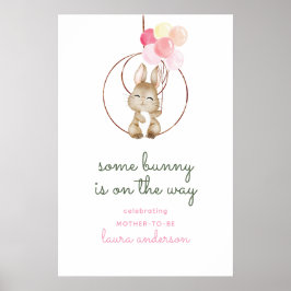 Poster Cute Some Bunny Is On The Way Nursery