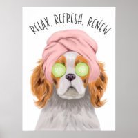 Cute Spa Dog Relax Refresh Renew