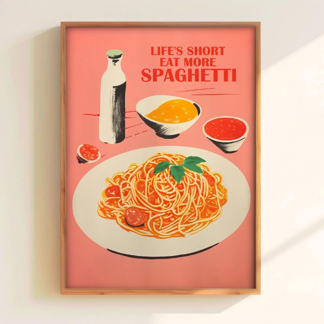 Poster Cute Spaghetti Wall Print Retro Kitchen Wall Art   (Criador carregado)
