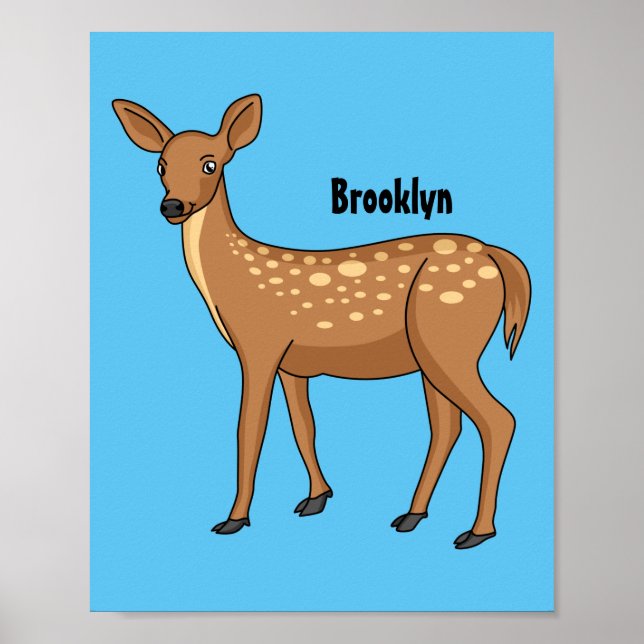 Poster Cute spotted deer cartoon illustration (Frente)