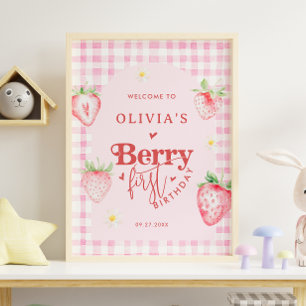 Poster Cute Strawberry Daisy Berry Primeira Foto: Brithda