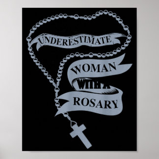 Poster Cute Subestimar Uma Mulher Com Camisa De Terço