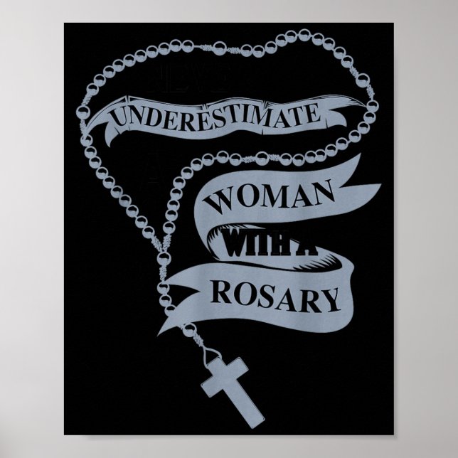 Poster Cute Subestimar Uma Mulher Com Camisa De Terço (Frente)