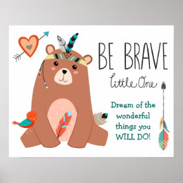 Poster Cute Tribal Bear Seja Um Enfermeiro Corajoso