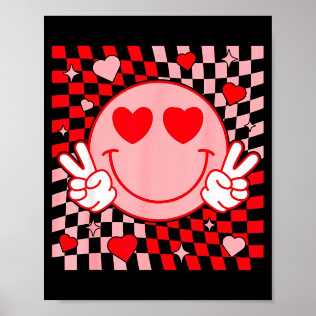 Poster Cute Valentine Vibes Groovy Valentine Day Men Wome (Frente)