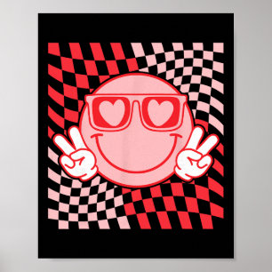 Poster Cute Vibrações de Dia dos Namorados Groovy Dia dos