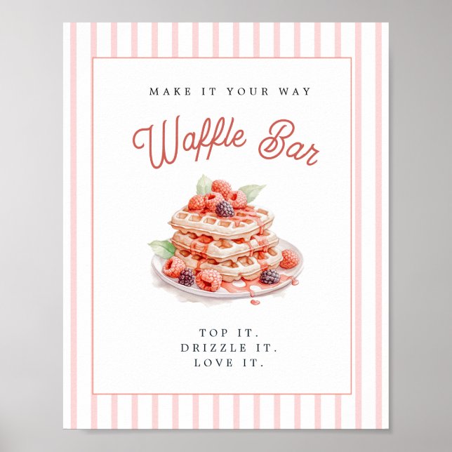 Poster Cute Waffle Bar Bridal shower  (Frente)