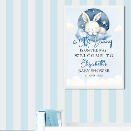 Poster Cute Watercolor Rabbit Baby Shower Boy