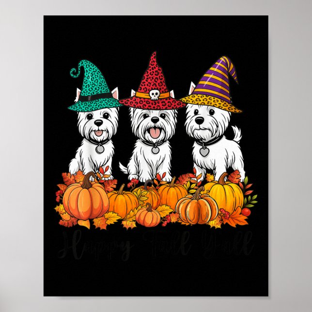 Poster Cute West Highland White Terrier Happy Fall Ya (Frente)