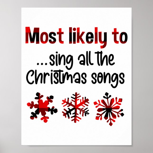 Poster Cutecomfy Most Likely To Sing All The Christmas So (Frente)