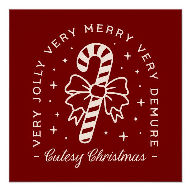 Pôster Cutesy Natal pré-desidratado arco de cana doce ver (Frente)