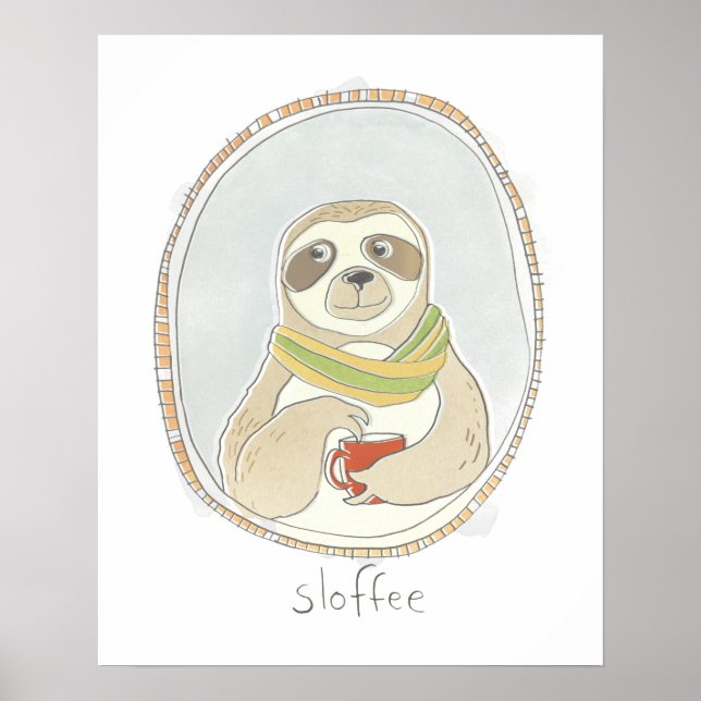 Poster Cutie cafeinado | Café (Frente)