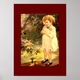 Pôster Cutie do Victorian com pássaros