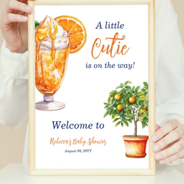 Poster Cutie Orange Citrus Summer Chá de fraldas (Criador carregado)