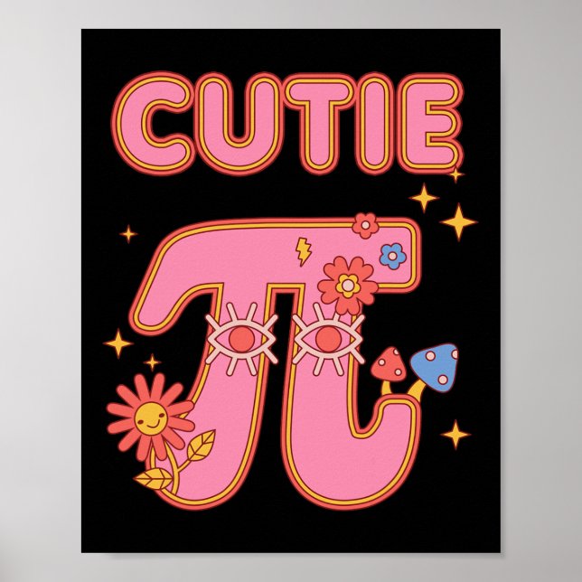 Poster Cutie Pi Pie Happy Pi Day Matemática Professora (Frente)
