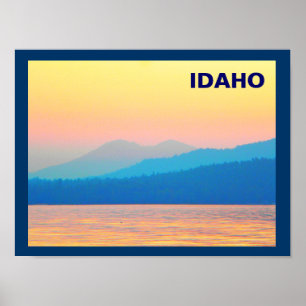 Pôster Cyan e Salmon Sunset