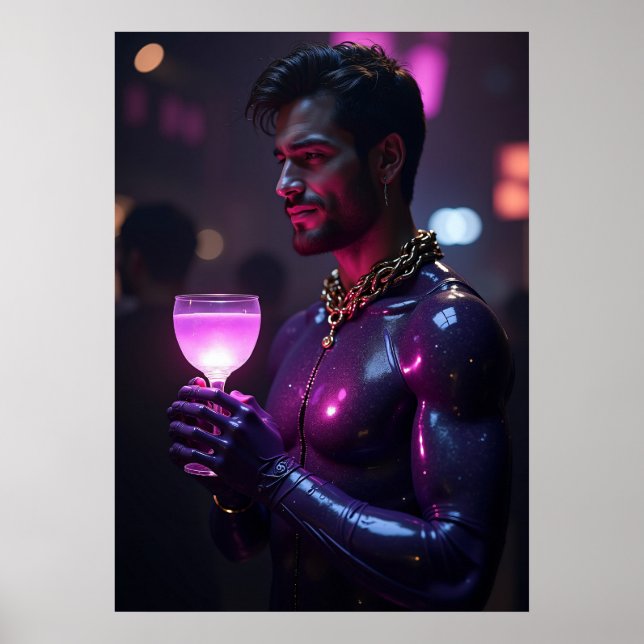 Poster Cyber Dionysus: Purple Mist Reveler (Frente)