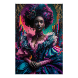 Pôster Cyber Nouveau African American BeauPoster