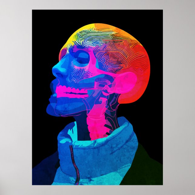 Poster Cyber Skull - Arte da Anatomia Futurística (Frente)