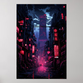 Poster Cyberpunk Corpo Tower Tokyo