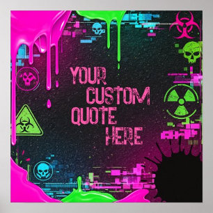 Poster Cyberpunk Glitk Biohazard - Arte Personalizada de 